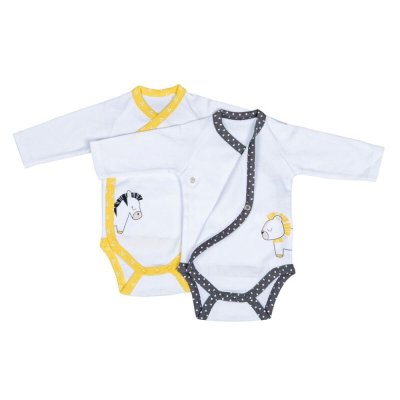 Lot de 2 bodies blanc naissance pluche et pompon