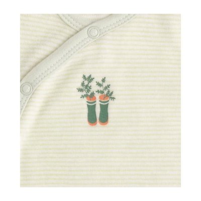 Pyjama bébé naissance rayures vertes botanica
