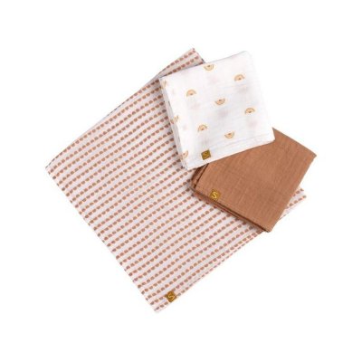 Lot de 3 langes coton bio 70 x 70 sunlight