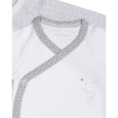 Lot de 2 bodies blanc et gris 1 mois céleste