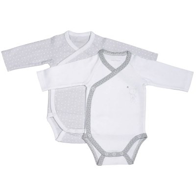 Lot de 2 bodies blanc et gris 3 mois céleste