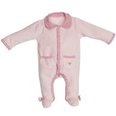 SAUTHON BABY DECO Pyjama bébé velours rose mila 3 mois