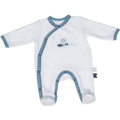 SAUTHON BABY DECO Pyjama bébé velours blanc ours lazare 1 mois