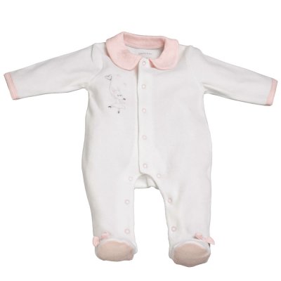 Pyjama bébé velours blanc 1 mois lilibelle