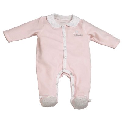 Pyjama bébé velours rose lilibelle naissance