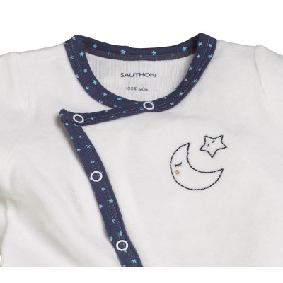 Pyjama bébé velours blanc 1 mois merlin