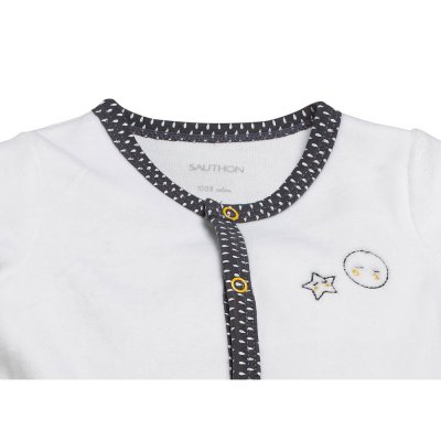 Pyjama bébé velours blanc/gris babyfan 1 mois