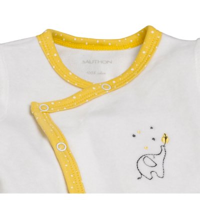 Pyjama bébé velours blanc/jaune babyfan 1 mois