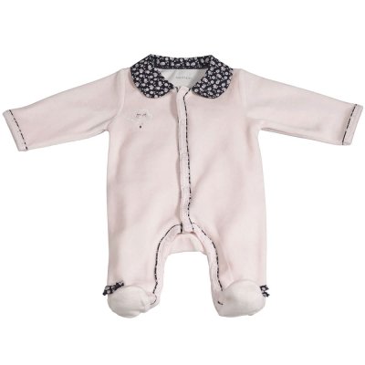 Pyjama bébé velours rose miss fleur de lune 1 mois