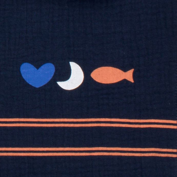 Lot de 3 langes coton bio 70 x 70 baby sailor Sauthon baby deco