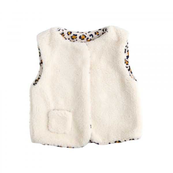 Gilet sans manche léopard Sauthon baby deco