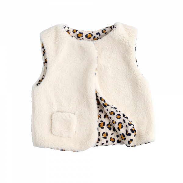 Gilet sans manche léopard Sauthon baby deco