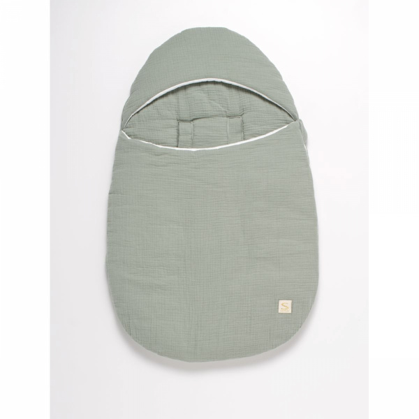 Nid d'ange nomade 0-3 mois uni sauge Sauthon baby deco