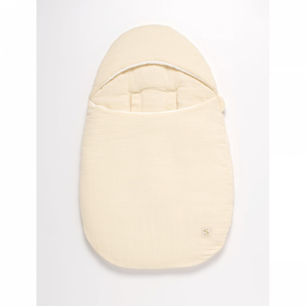 Nid d'ange nomade 0-3 mois uni vanilla Sauthon baby deco