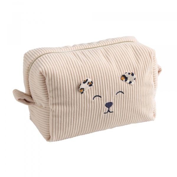 Trousse de toilette léopard velours Sauthon baby deco