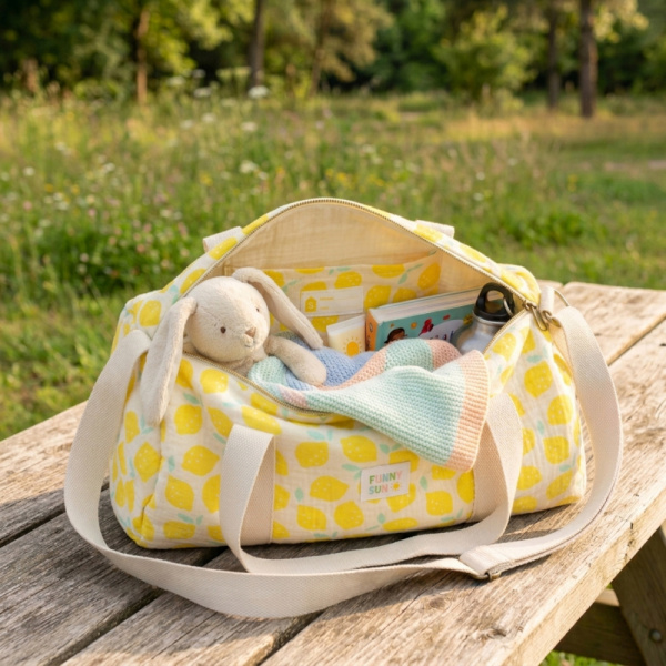 Sac polochon citron Sauthon baby deco