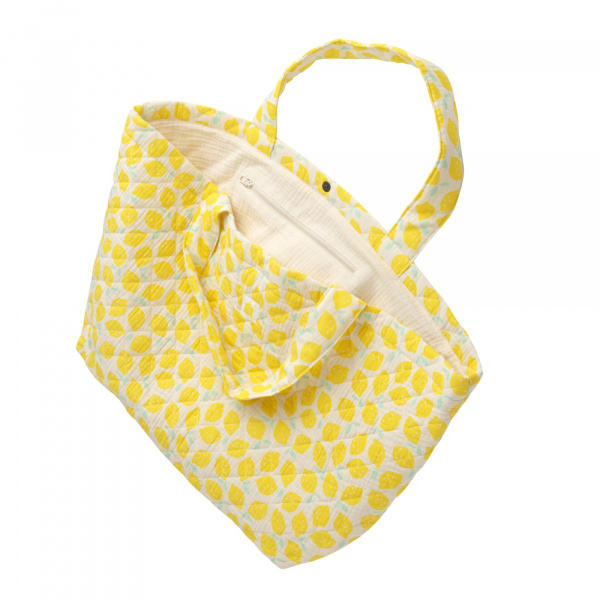 Sac cabas citron Sauthon baby deco