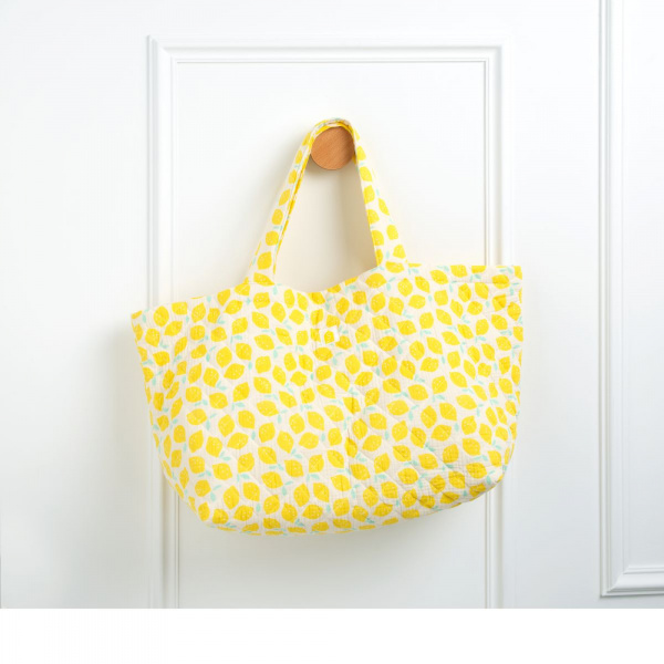 Sac cabas citron Sauthon baby deco