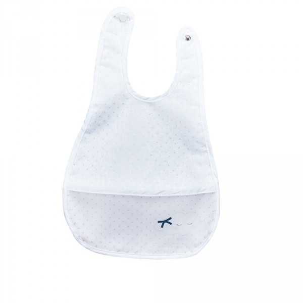 Bavoir plastifié miss fleur de lune nuage Sauthon baby deco