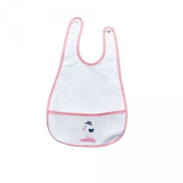 Bavoir plastifié miss fleur de lune oiseau Sauthon baby deco