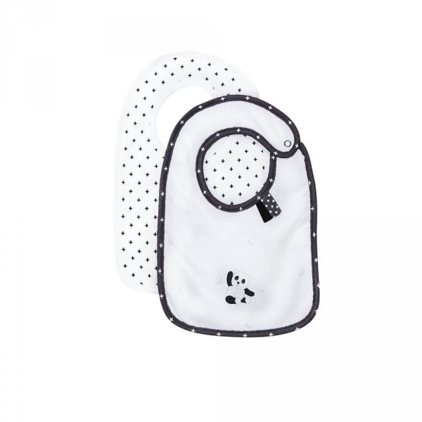 Lot de 2 bavoirs panda chao chao Sauthon baby deco