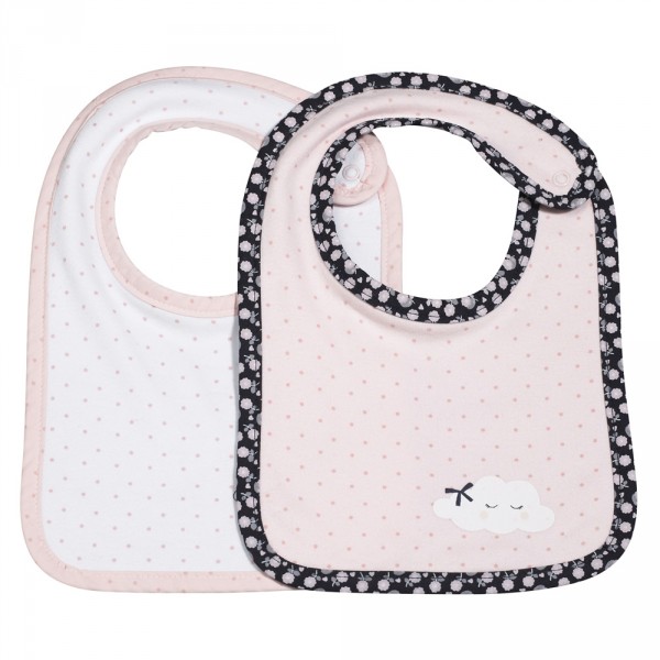 Lot de 2 bavoirs miss fleur de lune Sauthon baby deco