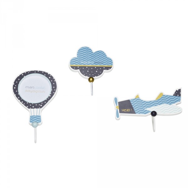 Set de 3 patères lazare Sauthon baby deco