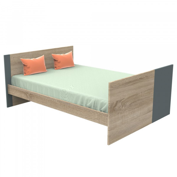 Lit évolutif bébé combiné 70x140 cm en 140x200 cm nova gris volcan Sauthon meubles