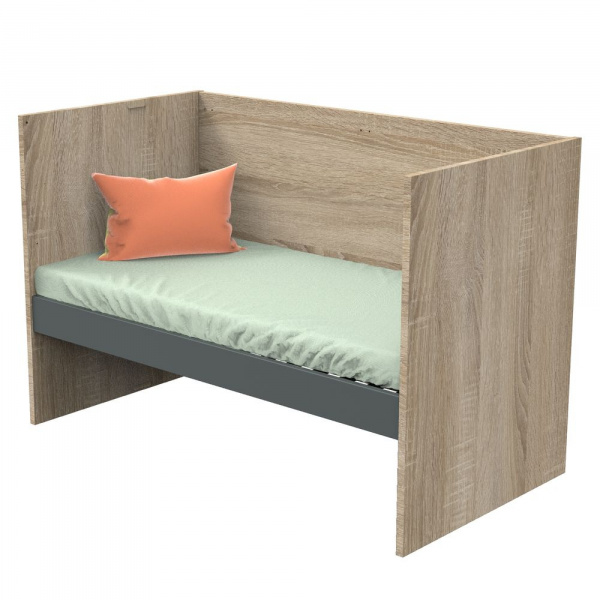 Lit évolutif bébé combiné 70x140 cm en 140x200 cm nova gris volcan Sauthon meubles