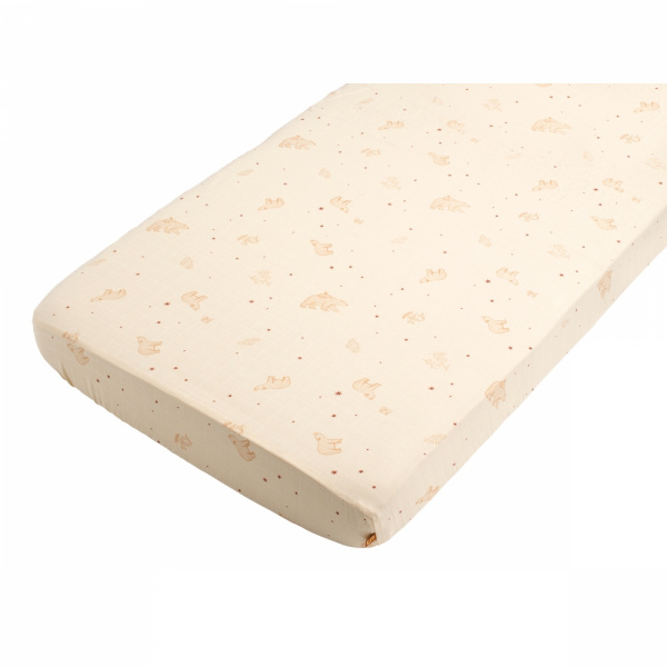 Lot de 2 draps housse coton bio orsino Sauthon baby deco