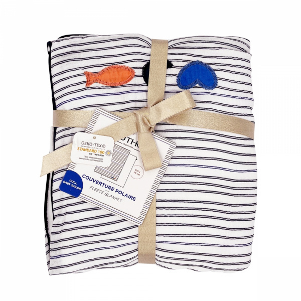 Couverture bébé polaire 75 x 100 cm baby sailor Sauthon baby deco