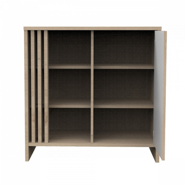 Commode porte et niches blanche tokyo Sauthon meubles