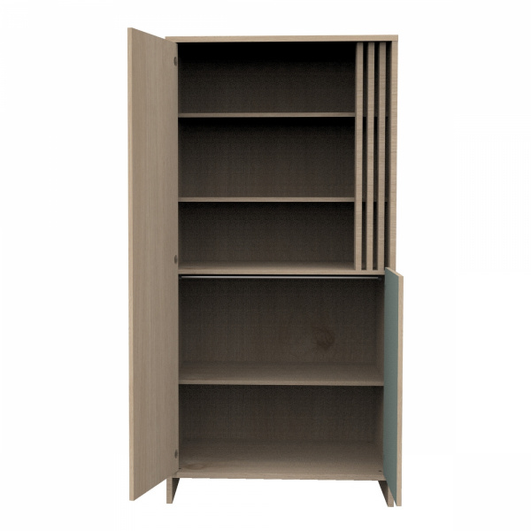 Armoire portes et niche sauge tokyo Sauthon meubles