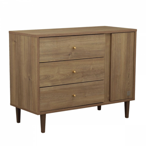 Commode 3 tiroirs 1 porte mokka Sauthon meubles