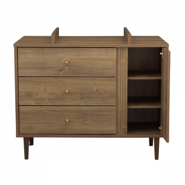 Commode 3 tiroirs 1 porte mokka Sauthon meubles