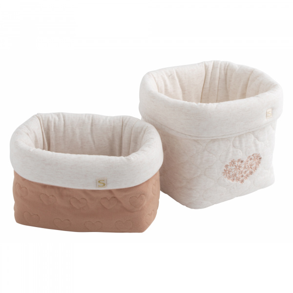 Lot de 2 panières petit coeur Sauthon baby deco