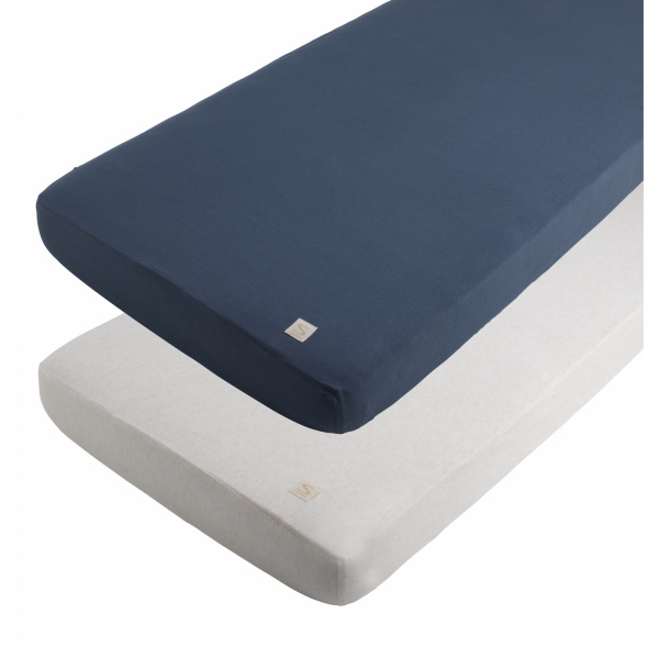 Lot de 2 drap housse uni petit nuage Sauthon baby deco