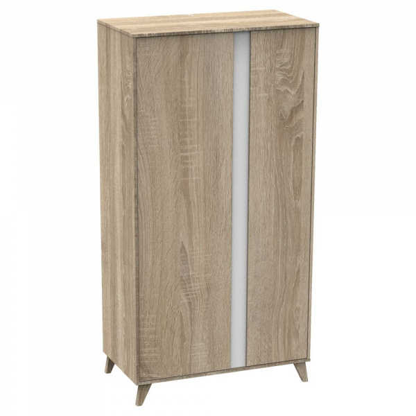 Chambre trio lit évolutif bébé combiné 70x140 cm en 140x200 cm + armoire + commode nova blanc lin Sauthon meubles