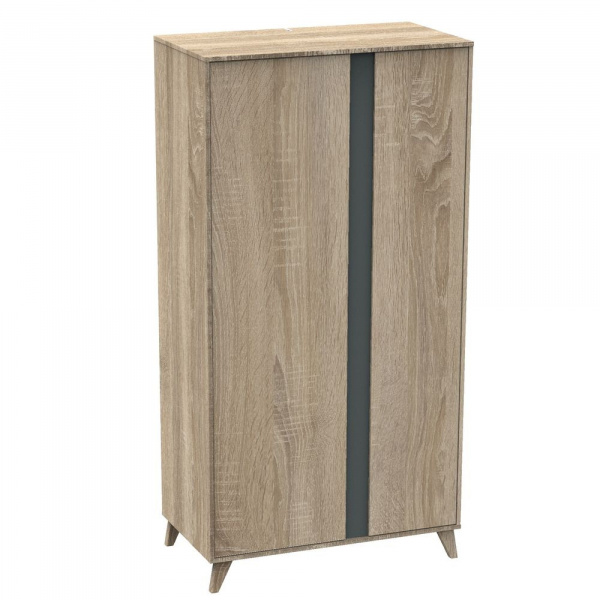 Chambre trio lit évolutif bébé combiné 70x140 cm en 140x200 cm + armoire + commode nova gris volcan Sauthon meubles