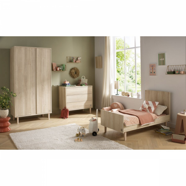 Chambre bébé trio lit + commode 3 tiroirs + armoire paloma bois + plan à langer offert Sauthon meubles