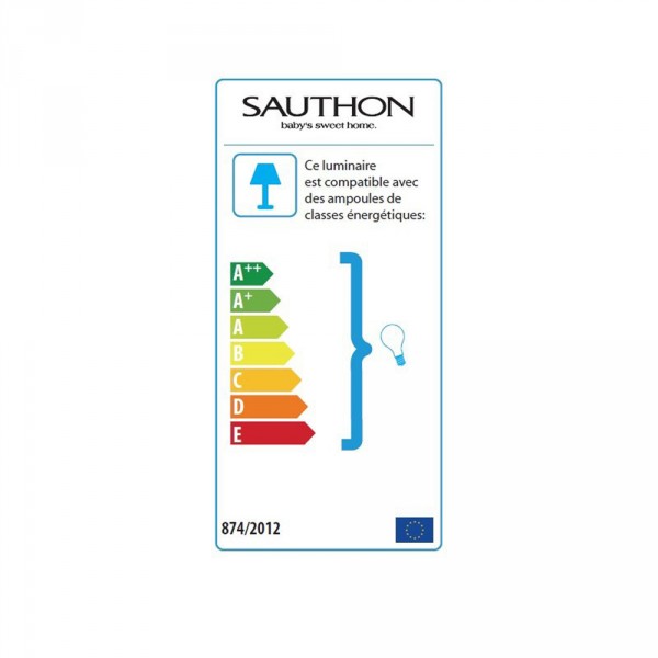 Lampe de chevet carrée merlin Sauthon baby deco