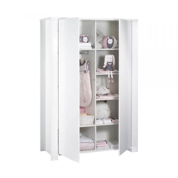 Chambre trio lit 60x120 + commode + armoire loft blanc + plan à langer offert Sauthon meubles