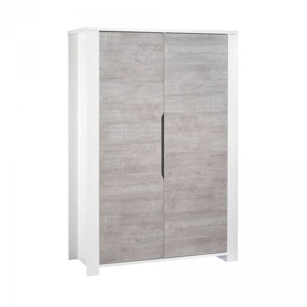 Chambre duo lit combiné évolutif + armoire loft bois Sauthon meubles