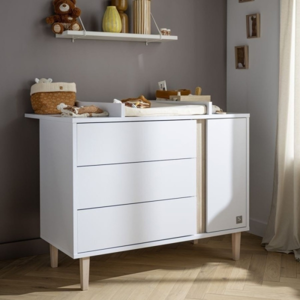 Chambre bébé duo lit évolutif 140x70cm + commode 3 tiroirs 1 porte paloma + plan à langer offert ! Sauthon meubles