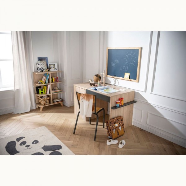 Chambre trio lit 70x140 + commode + armoire nova gris volcan Sauthon meubles