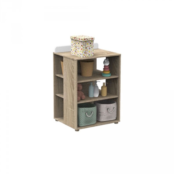 Chambre duo lit combiné évolutif 60x120 + armoire nova blanc lin Sauthon meubles