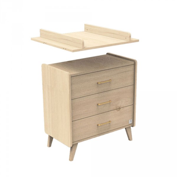 Chambre bébé trio lit 60x120+commode+armoire arty + plan à langer offert Sauthon meubles