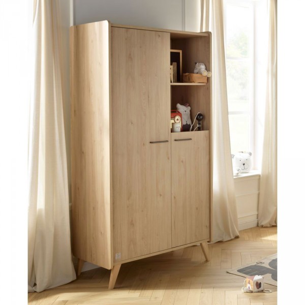 Chambre bébé duo lit combiné évolutif 120x60 + armoire arty Sauthon meubles