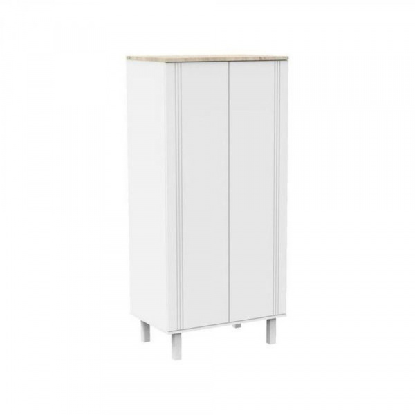 Chambre trio lit bébé 60x120 + commode 1 tiroir 2 portes + armoire eleonore blanc + plan à langer offert Sauthon meubles