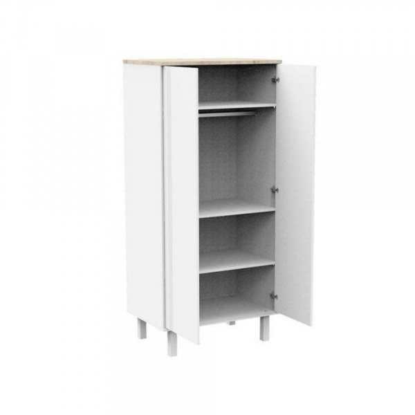 Chambre trio lit bébé 60x120 + commode 1 tiroir 2 portes + armoire eleonore blanc + plan à langer offert Sauthon meubles